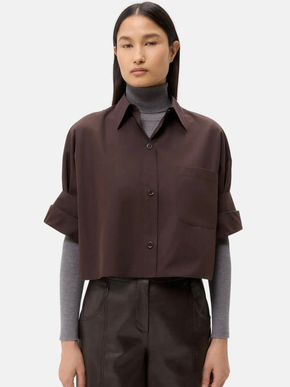TWP Cropped Button Down Shirt